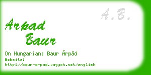 arpad baur business card