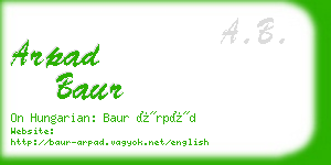 arpad baur business card